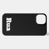 Etui iPhone 13 Nom customisé Moderne Design Minimal Noir (Verso Horizontal)