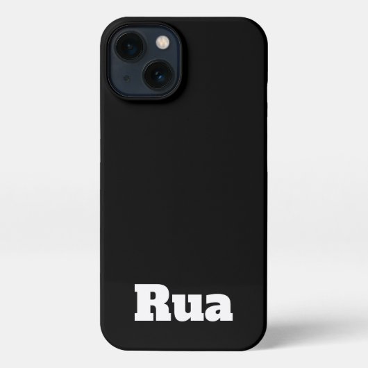 Etui iPhone 13 Nom customisé Moderne Design Minimal Noir (Verso)