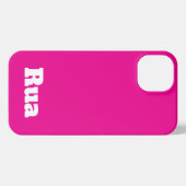 Etui iPhone 13 Nom customisé Moderne Design Minimal Rose Chaud (Verso Horizontal)