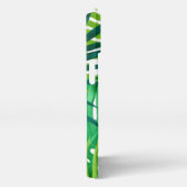 Etui iPhone 13 Nom du monogramme des Feuilles tropicaux verts (Côté droit)
