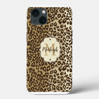 Etui iPhone 13 Nom du monogramme personnalisé de l'Empreinte de l
