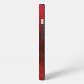 Etui iPhone 13 Nom du monogramme Ruby Red Ombre Parties scintilla (Côté gauche)