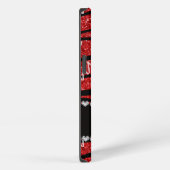 Etui iPhone 13 Nom gymnastique rouge paillettes rayures zèbre (Côté droit)