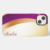 Etui iPhone 13 Nom monogrammé pailleté élégant (Verso Horizontal)