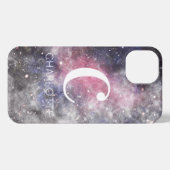 Etui iPhone 13 Nom monogramme personnalisé de l'espace Abstrait (Verso Horizontal)