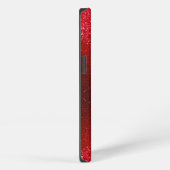 Etui iPhone 13 Nom Monogramme Ruby Rouge Ombre Paillettes Scintil (Côté droit)