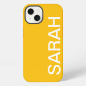 Etui iPhone 13 Nom personnalisé Simple Style moderne Jaune (Verso)