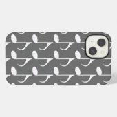 Etui iPhone 13 notes musicales blanches (Verso Horizontal)