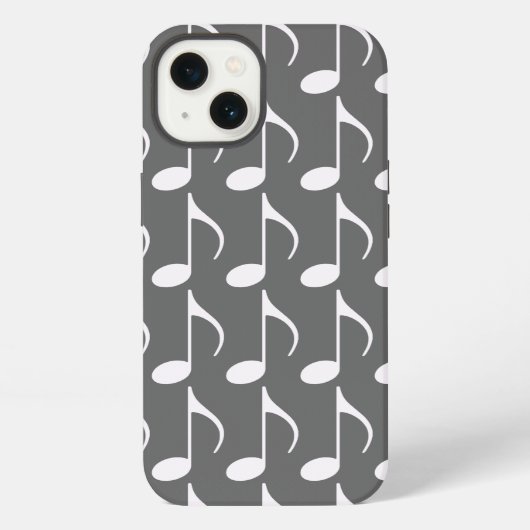 Etui iPhone 13 notes musicales blanches (Verso)