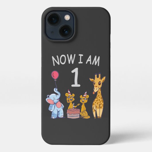 Etui iPhone 13 Now I am 1 year old 1st Birthday at the Zoo (Verso)