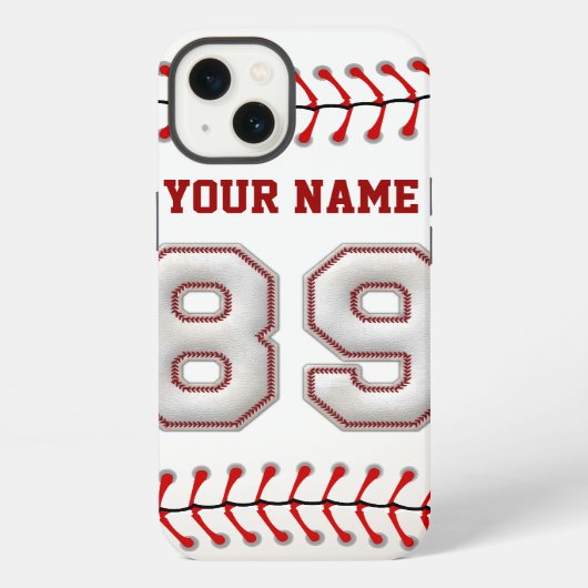 Etui iPhone 13 Numéro de baseball Cool Stitched 89 (Verso)