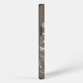 Etui iPhone 13 Nymphéas brun graphique (Côté droit)