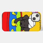 Etui iPhone 13 Obscurité en caoutchouc noire personnalisée de cas (Verso Horizontal)