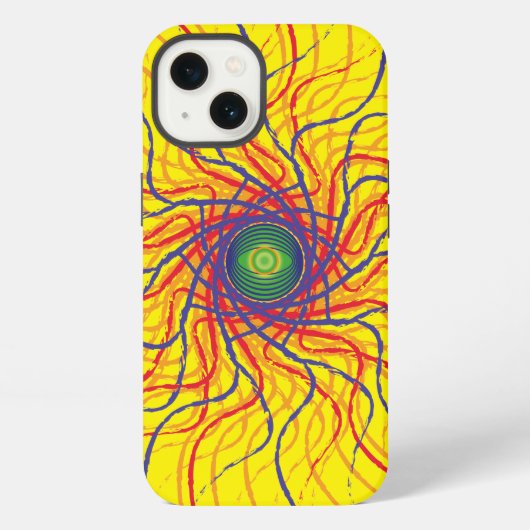 Etui iPhone 13 Œil d'araignée / Fond jaune vif (Verso)