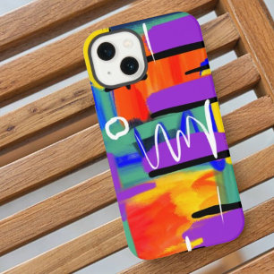 Etui iPhone 13 Œuvre d'art arc-en-ciel colorée abstraite élégante