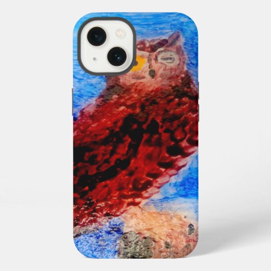 Etui iPhone 13 Oiseau Art Drôle Chouette (Verso)