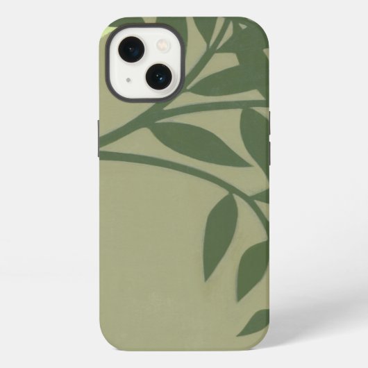 Etui iPhone 13 Oiseau vert perché sur une branche verte (Verso)