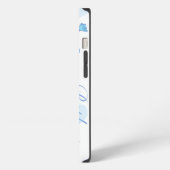 Etui iPhone 13 Oiseaux et cage aqua bleu nom coque iphone (Côté gauche)