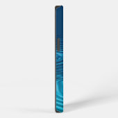 Etui iPhone 13 Ondulations Bleues d'Eau  (Côté droit)