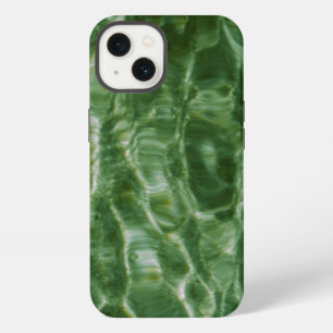 Etui iPhone 13 Ondulations d'eau verte abstraites