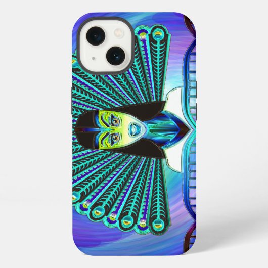 Etui iPhone 13 Options Peacock Art 1 (Verso)