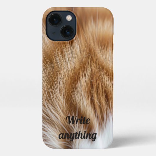 Etui iPhone 13 Orange Ginger Fuzzy Cat Fur Texture (Verso)