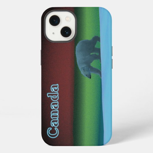 Etui iPhone 13 Ours polaire Lumières polaires (Verso)