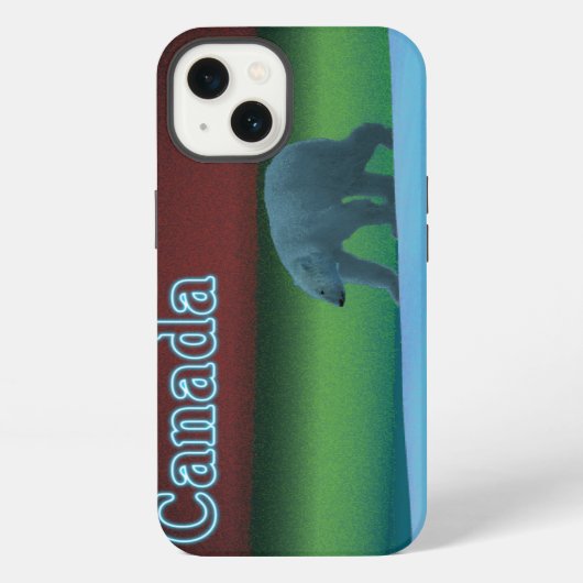 Etui iPhone 13 Ours polaire Lumières polaires (Verso)