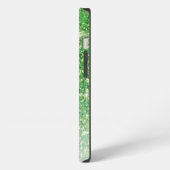 Etui iPhone 13 Paillettes Vertes Féminines Monogramme Script Nom (Côté gauche)