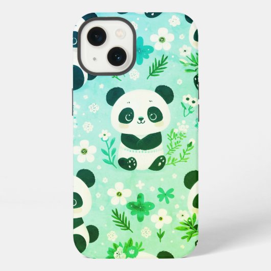 Etui iPhone 13 Panda Bear Motif Vert Imprimer (Verso)