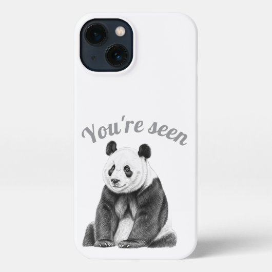 Etui iPhone 13 Panda Bear Sketch Art Phone Case (Verso)