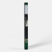 Etui iPhone 13 Panda Géant, Arrière - plan Vert foncé, Nom, (Côté droit)