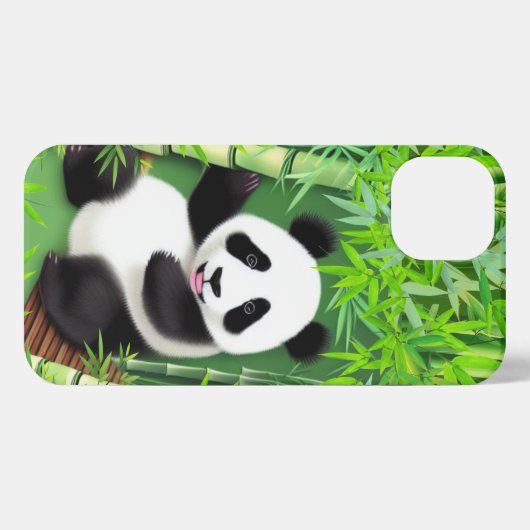 Etui iPhone 13 Panda mignonne dans Bamboo Forest iPhone 13 Coque (Verso Horizontal)