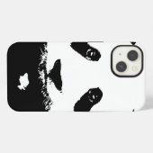 Etui iPhone 13 Panda noir et blanc (Verso Horizontal)