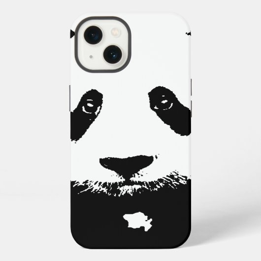 Etui iPhone 13 Panda noir et blanc (Verso)