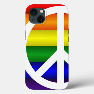 Etui iPhone 13 Panneau de paix Rainbow