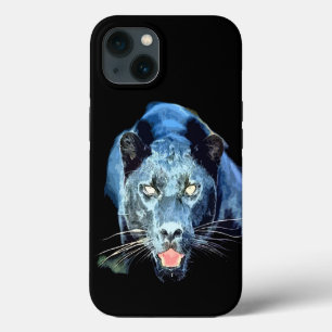 Etui iPhone 13 Panthère noire yeux de jaguar