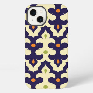 Etui iPhone 13 papier peint à motif damassé arabesque