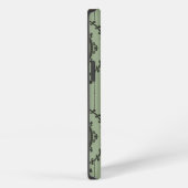 Etui iPhone 13 Papier peint baroque en vert (Côté droit)