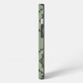 Etui iPhone 13 Papier peint baroque en vert (Côté gauche)