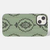 Etui iPhone 13 Papier peint baroque en vert (Verso Horizontal)