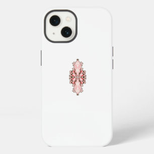 Etui iPhone 13 papier peint de décoration intérieure fleurs rouge