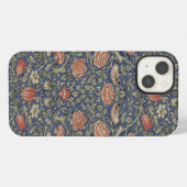 Etui iPhone 13 Papier peint Tudor Rose de William Morris (Verso Horizontal)