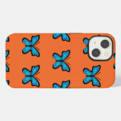 Etui iPhone 13 Papillon Bleu (Verso Horizontal)