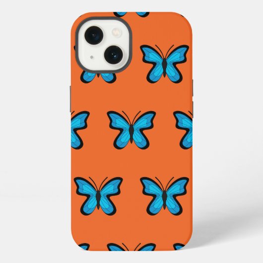 Etui iPhone 13 Papillon Bleu (Verso)
