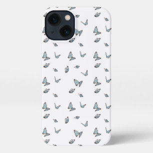 Etui iPhone 13 papillon sur arrière - plan blanc
