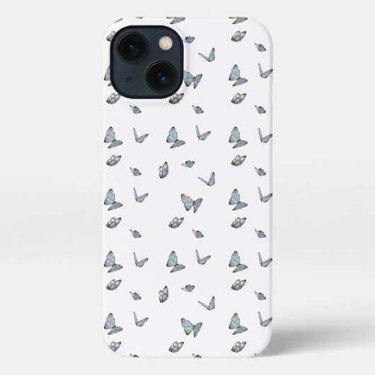 Etui iPhone 13 papillon sur arrière - plan blanc (Verso)