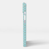 Etui iPhone 13 Papillon turquoise dans la conception de clôture d (Côté gauche)