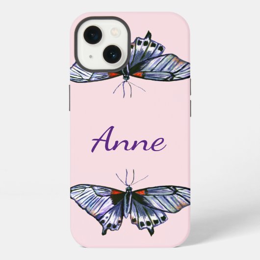 Etui iPhone 13 Papillons bleus (Verso)