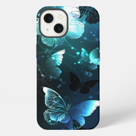Etui iPhone 13 Papillons de nuit à la menthe (Verso)